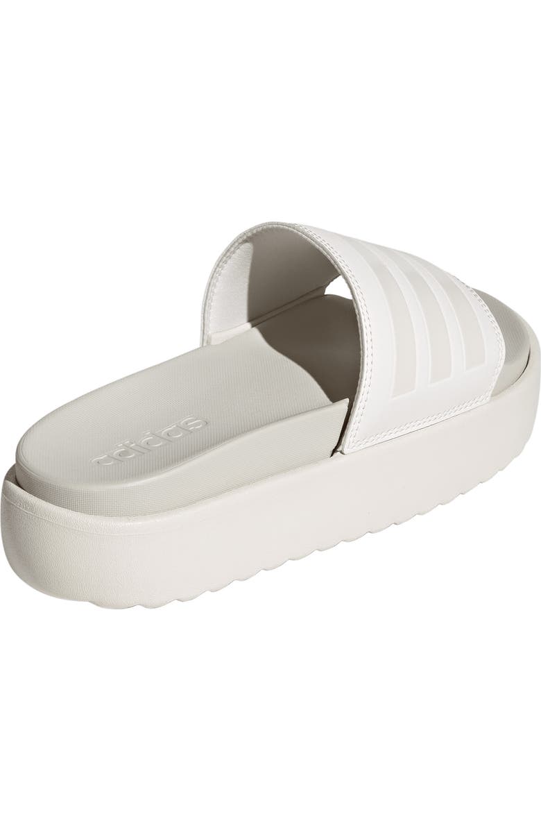 adidas Adilette Platform Slide Sandal, Alternate, color, Chalk White/ White/ Grey