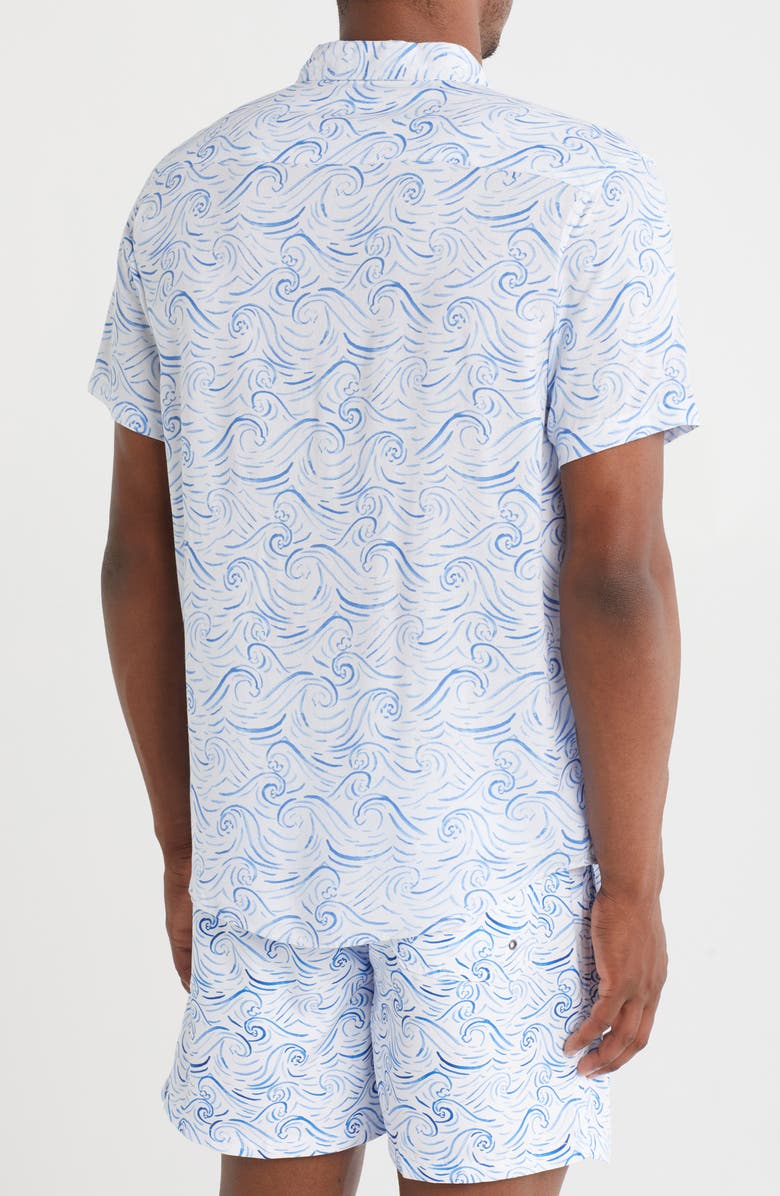 Vintage Summer Short Sleeve Button-Up Shirt, Alternate, color, White