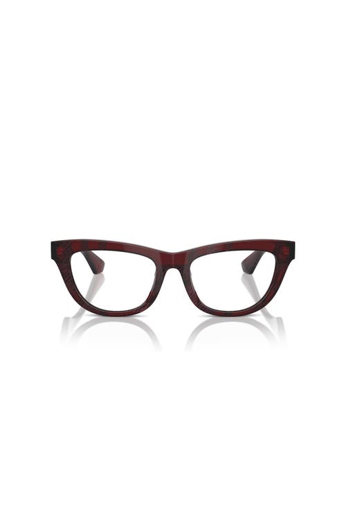 Burberry 52mm Rectangle Optical Glasses In Red