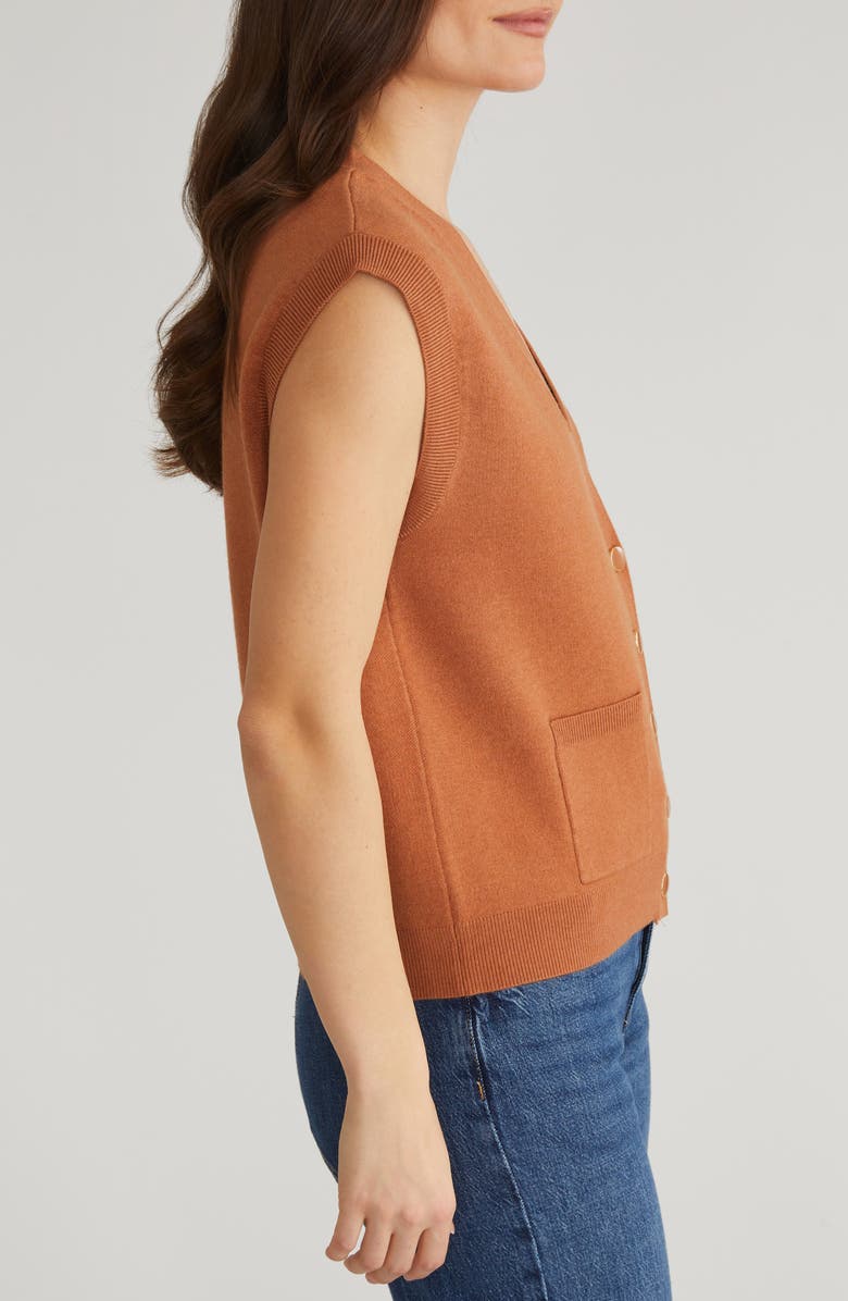 525 Button-Up Sweater Vest, Alternate, color, Toasted Almond