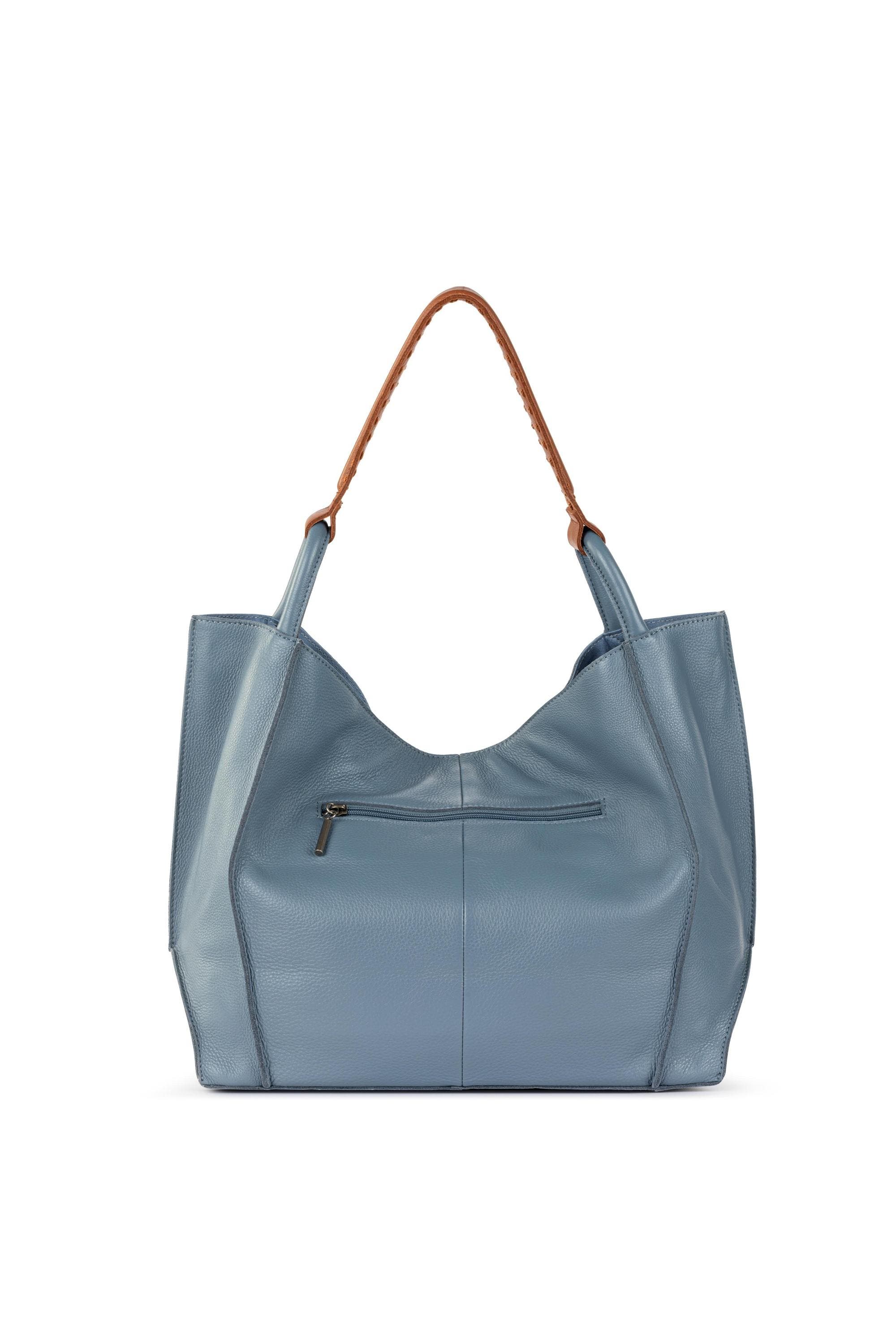 Los Feliz Large Tote Leather Bag, Alternate, color, Maritime