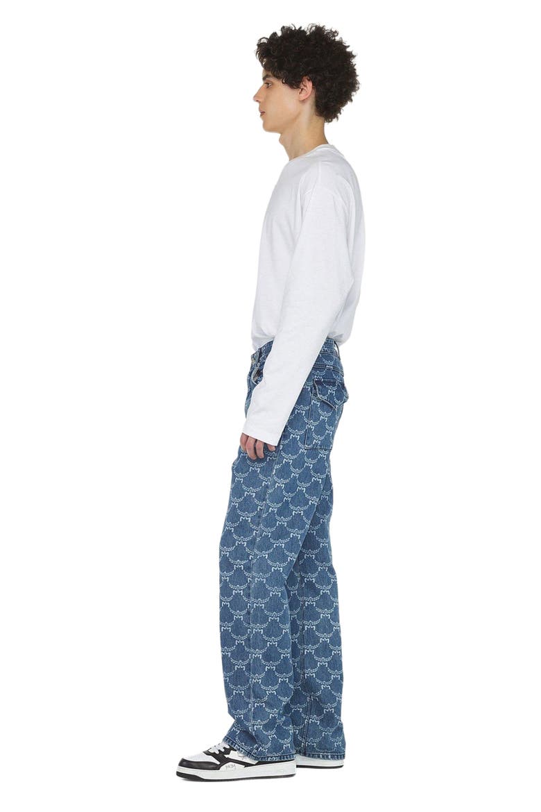 Lauretos Monogram Denim Jeans, Alternate, color, Indigo