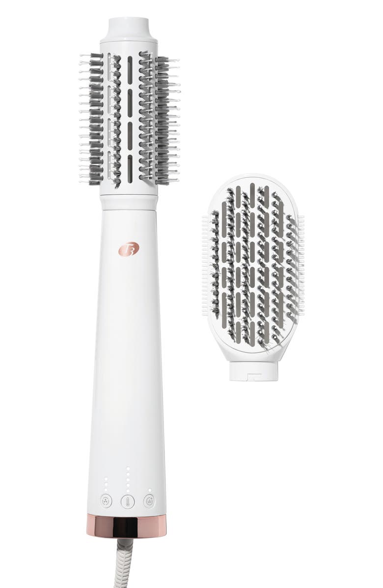 T3 Certified Refurbished AireBrush Duo Blow Dry Brush, Main, color, White