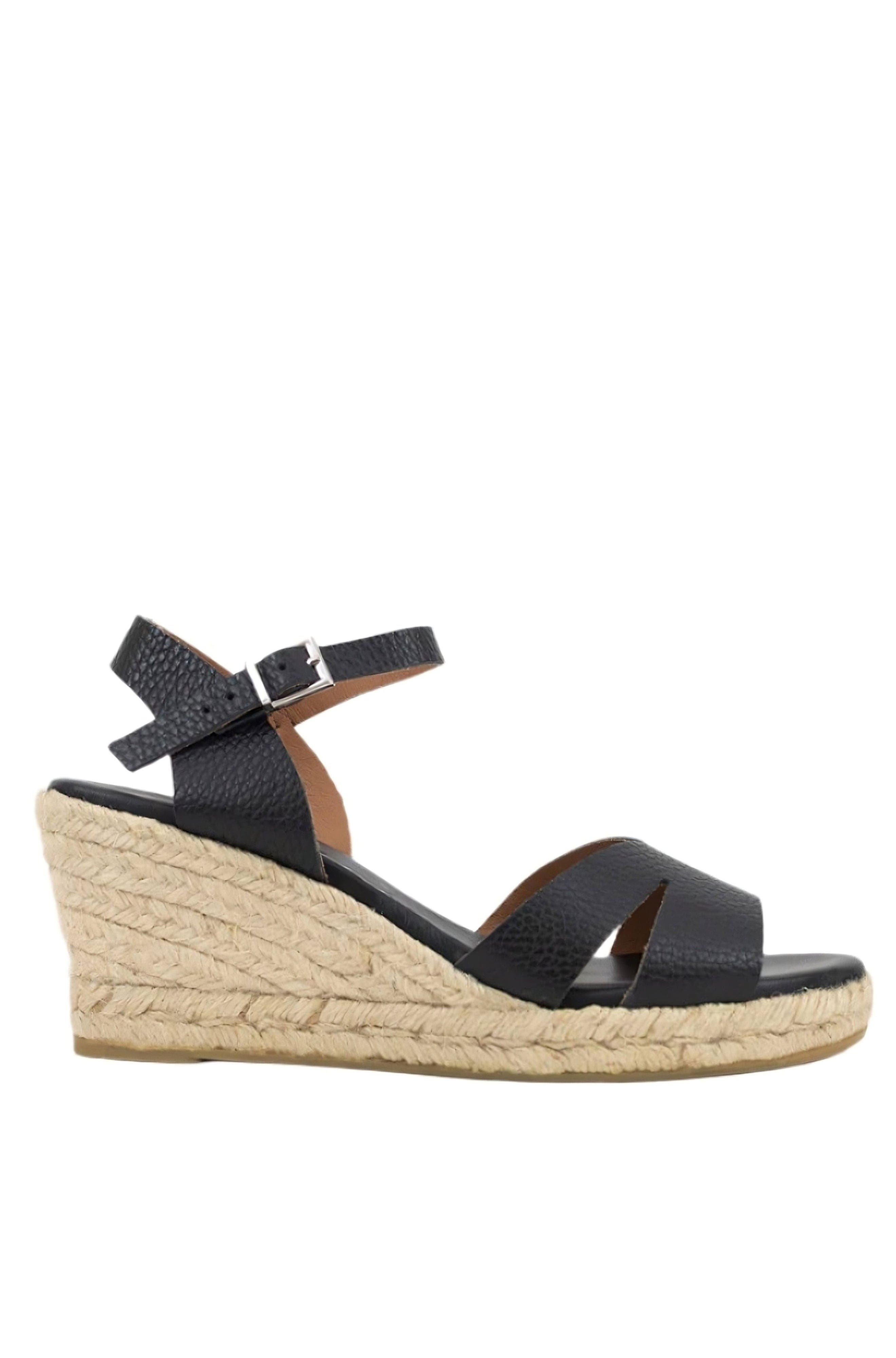 Menina Step Martell V-Strap Espadrille, Main, color, Black