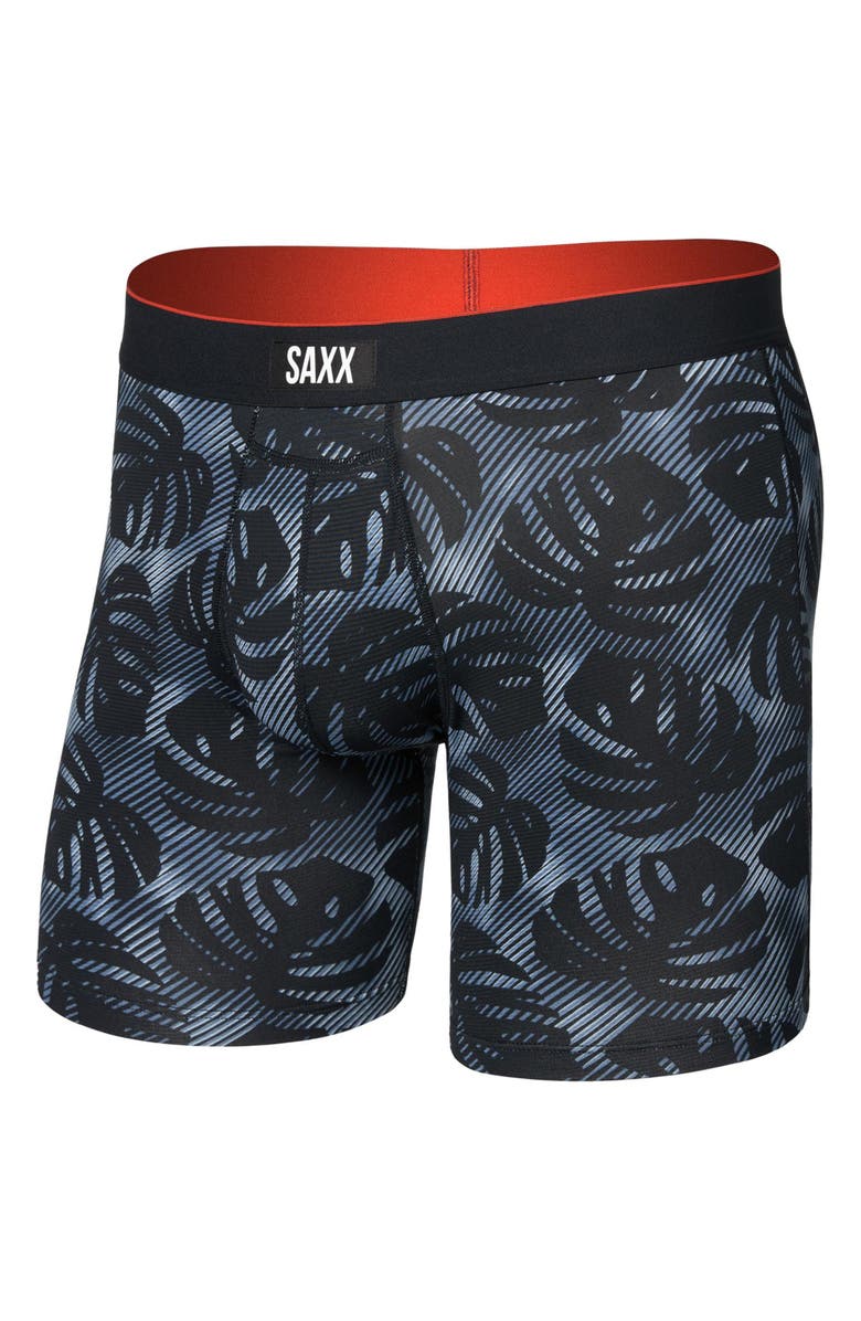 SAXX Multisport Mesh Boxer Briefs, Alternate, color, Rem Tropic-Black