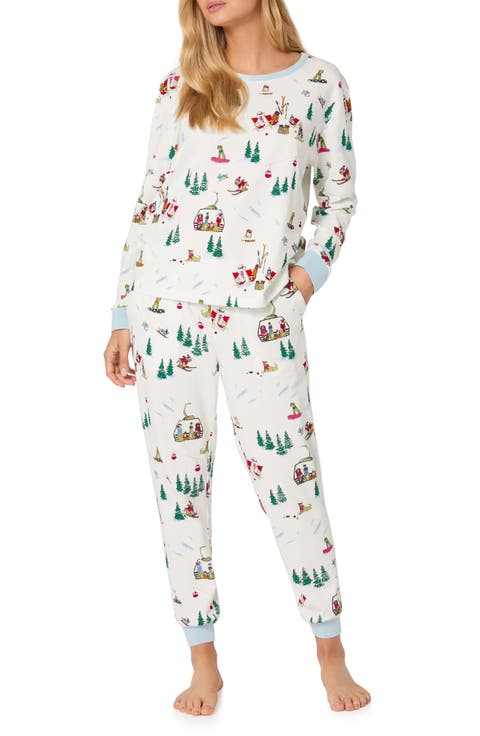 Holiday Print Stretch Organic Cotton Pajamas (Regular & Plus)