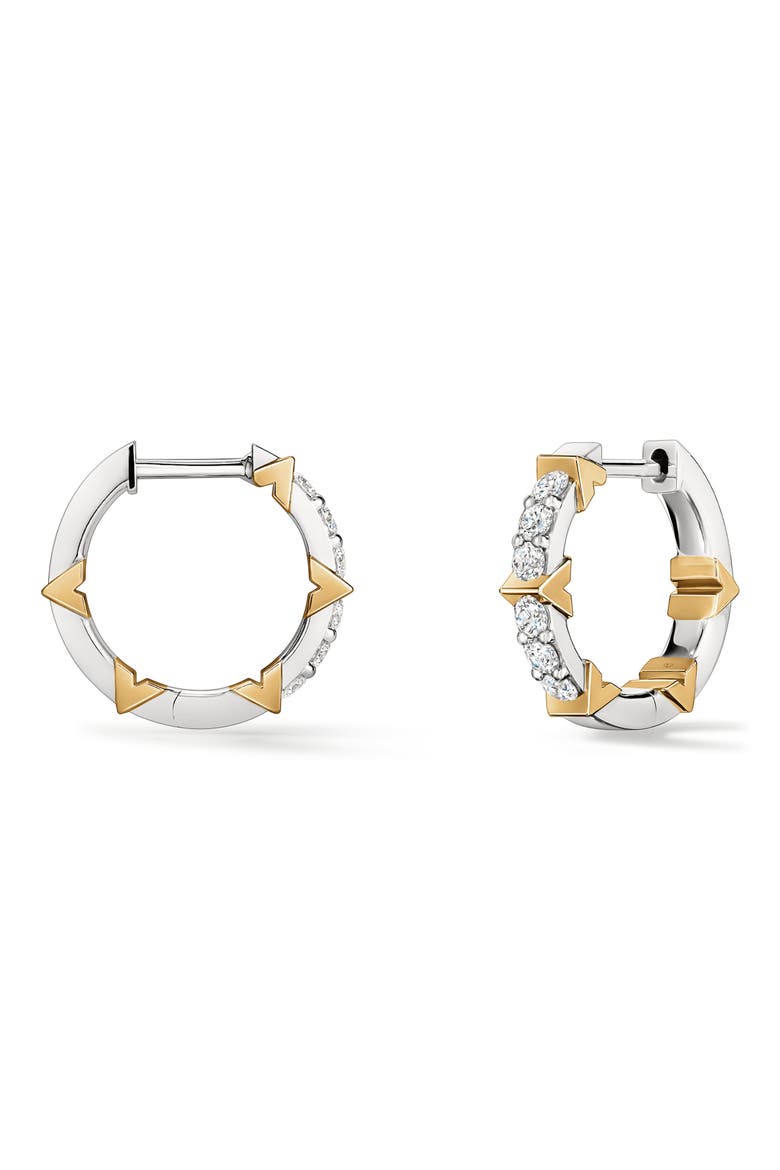 Copley 18k Gold Diamond Pavé Hoop Earrings, Alternate, color, 18K WG/YG/DIAMOND