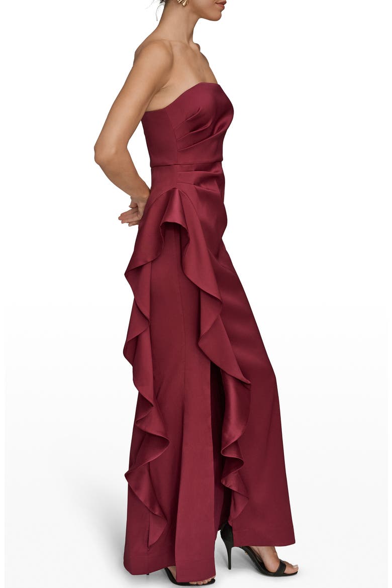 Strapless Ruffle Dress, Alternate, color, SANGRIA
