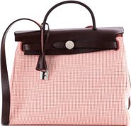 Pre-Owned Hermes Herbag Zip Criss Viking Toile and Leather 31