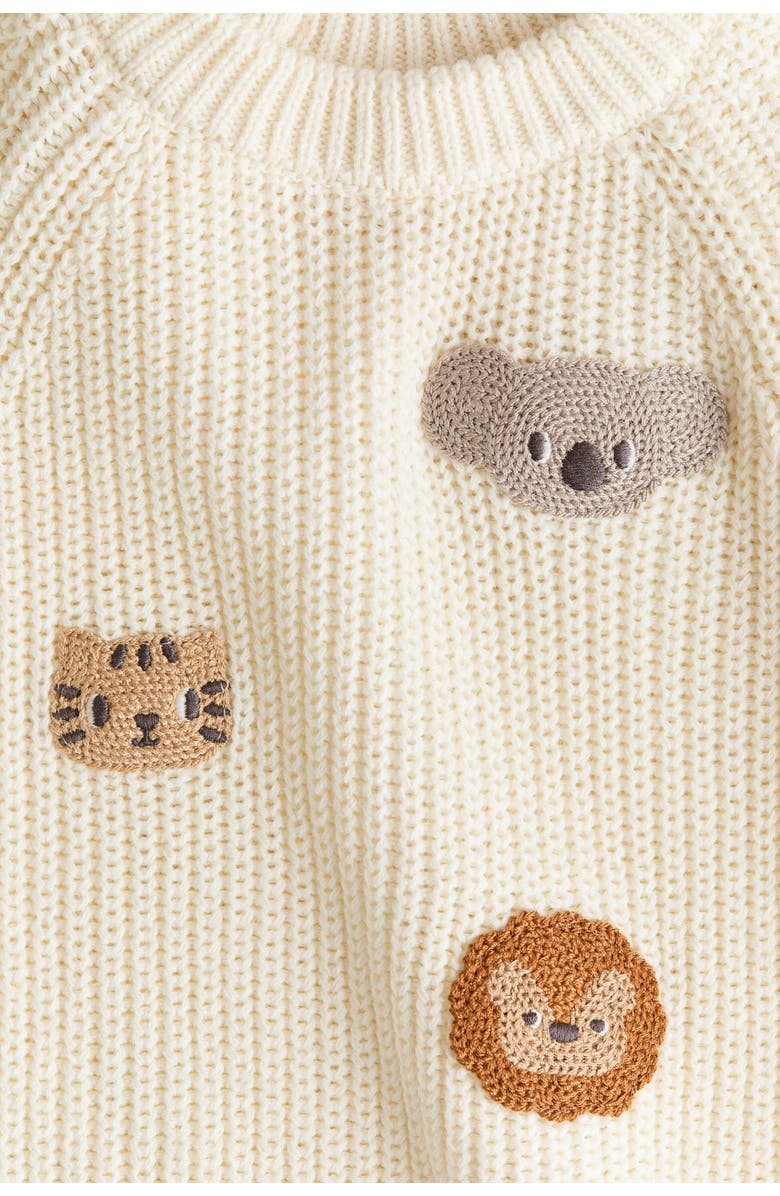 H&M Motif-detail Jumper, Alternate, color, Cream/Animals