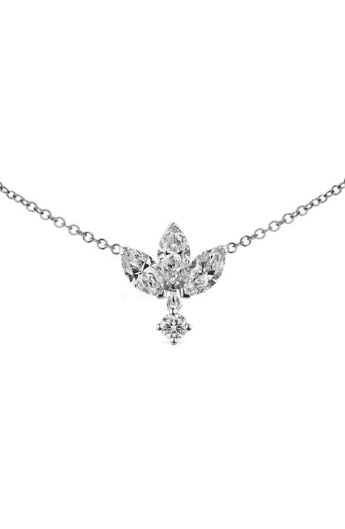 Maria Tash Large Engraved Diamond Lotus Pendant Necklace In Metallic