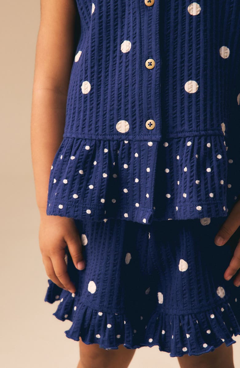 NEXT Kids' Polka Dot Peplum Top & Shorts Set, Alternate, color, Blue