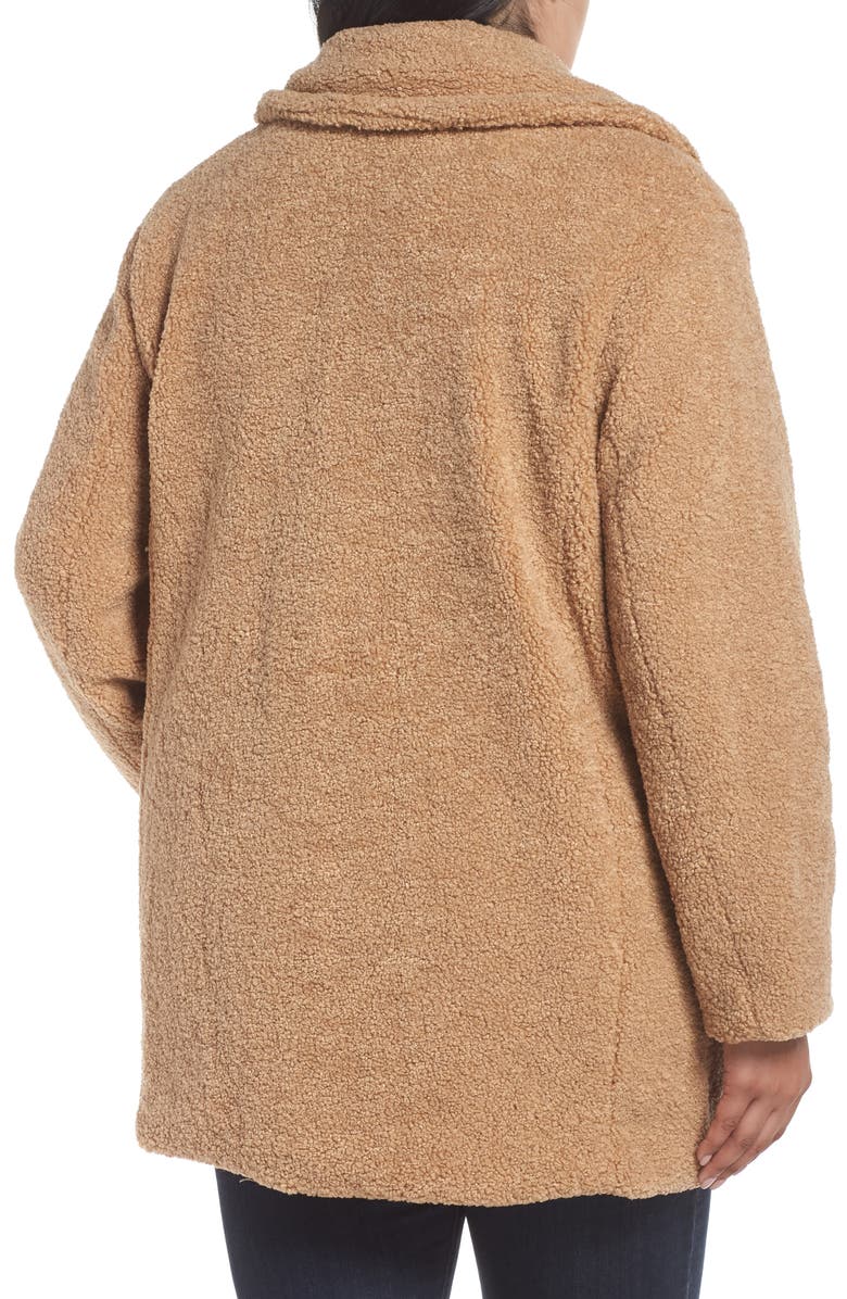 Kensie Teddy Bear Notch Collar Faux Fur Coat, Alternate, color,