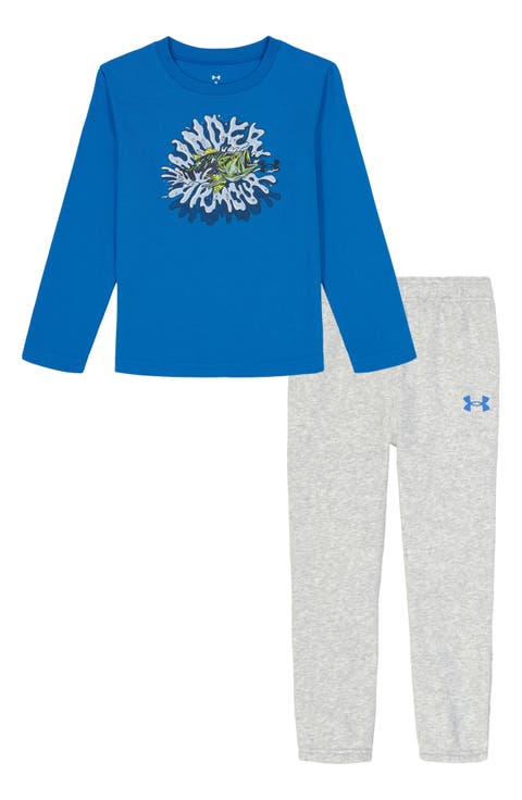 Kids' Fish Splash Long Sleeve Top & Pants Set (Little Kid)