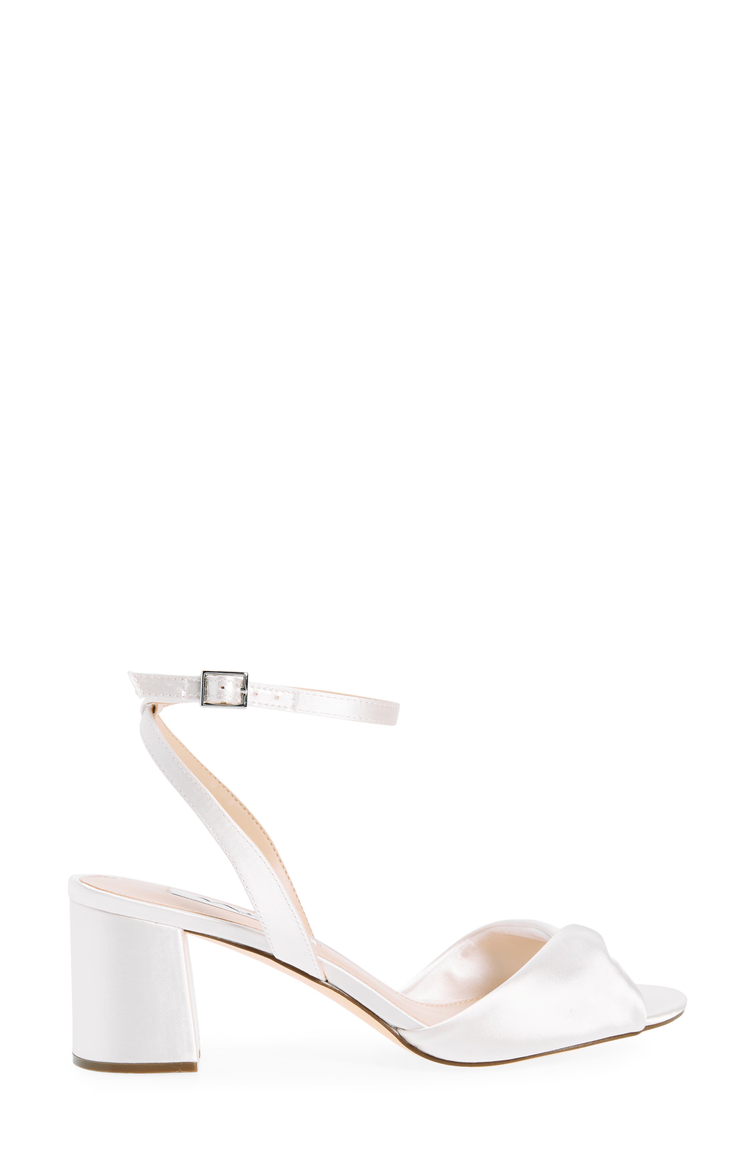 Nina Nigella Glitter Ankle Wrap Sandal, Alternate, color, Ivory