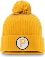 Nike Men's Nike Gold Pittsburgh Pirates Cooperstown Collection Patch Cuffed Knit Hat with Pom