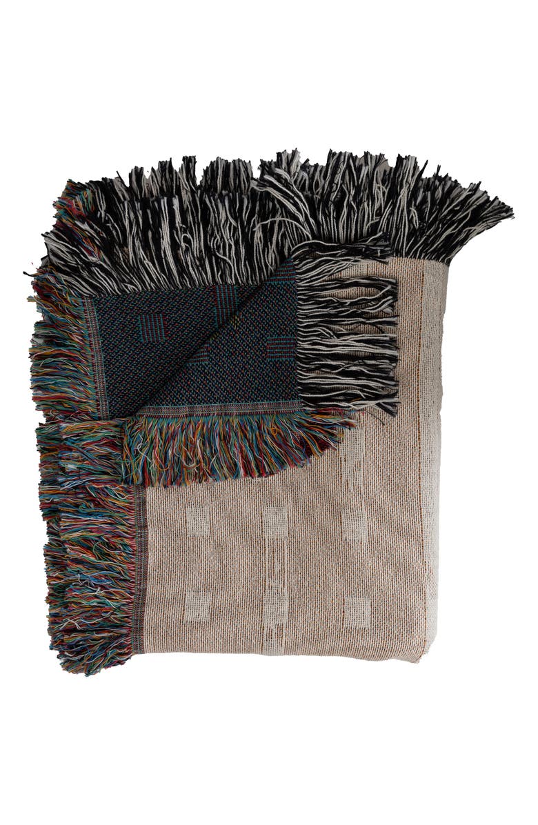 Deny Designs Emanuela Carratoni Coquette Cherry Fringe Throw Blanket, Alternate, color, Beige Cherry