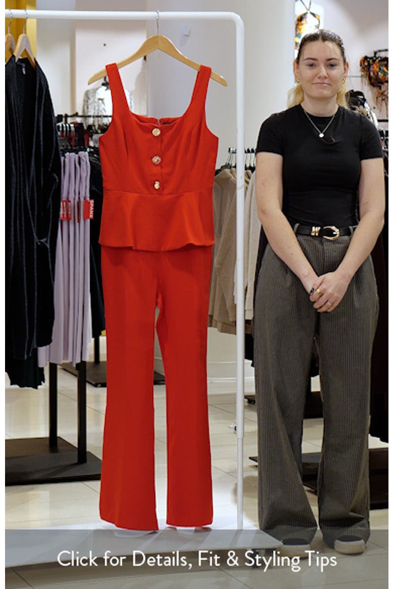 Sleeveless Peplum Wide Leg Jumpsuit video