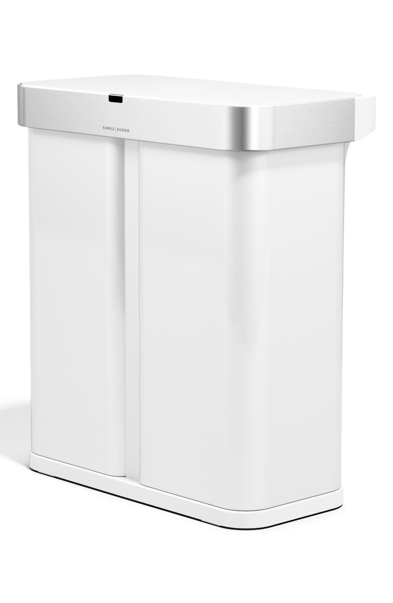 simplehuman 58-Liter Sensor Recycler with Voice + Motion Sensor, Alternate, color, 