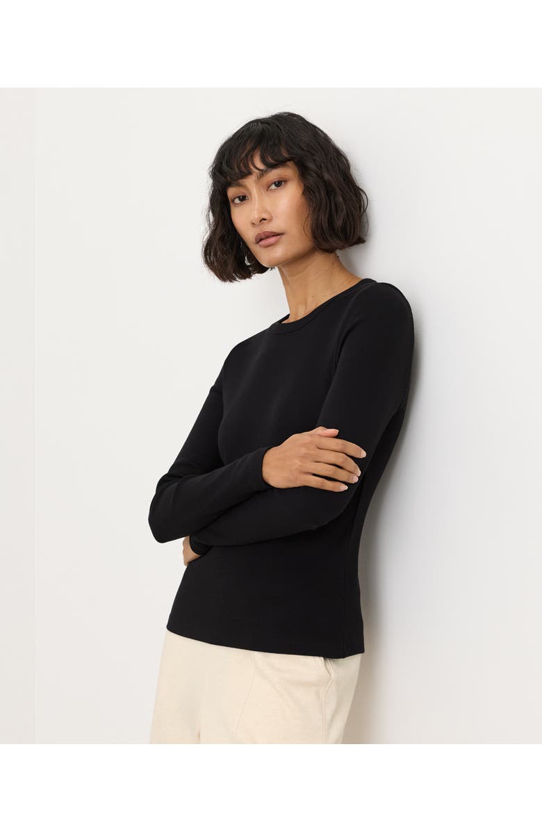 Pact Perfect Rib Layering Long Sleeve Made With Organic Cotton, Alternate, color, Black