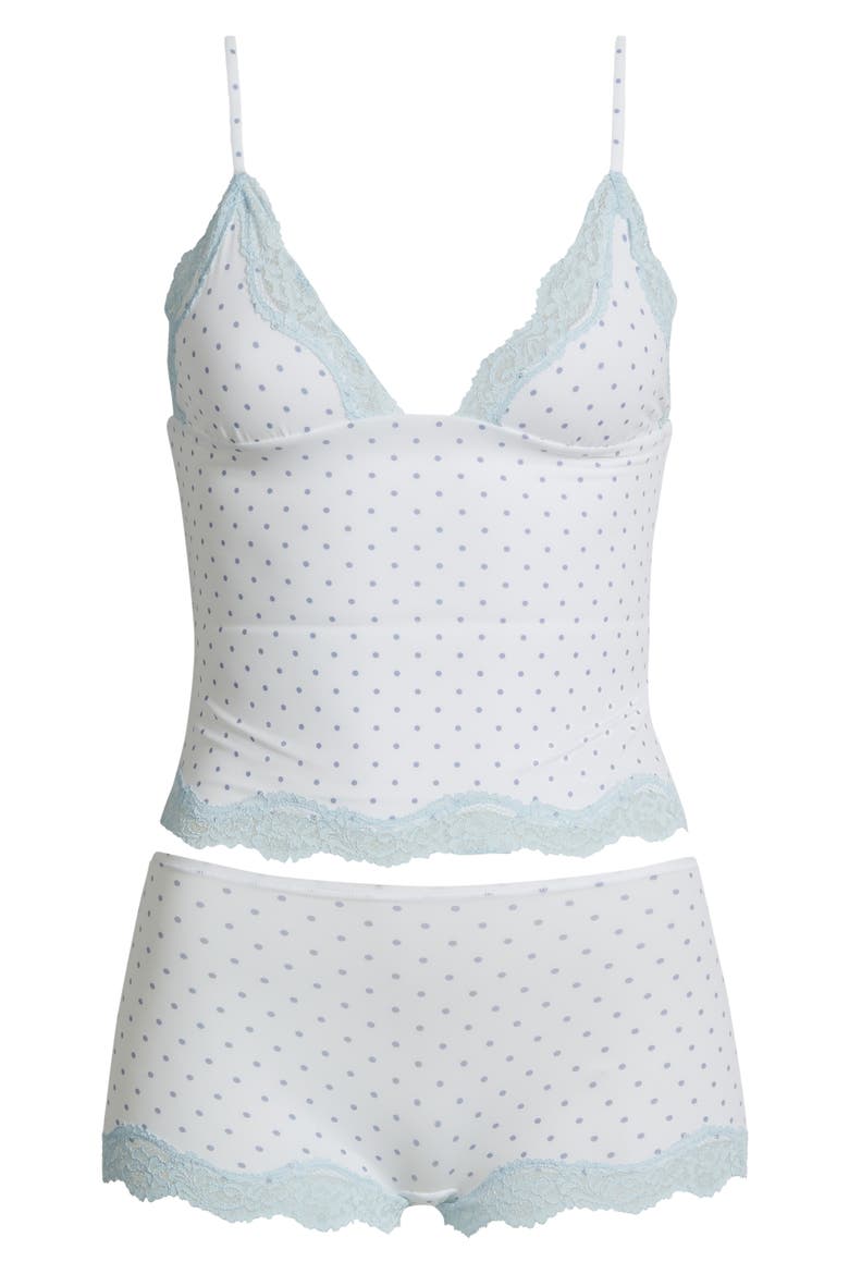 Fits Everybody Lace Cami & Boyshorts Set, Alternate, color, SLATE PIN DOT PRINT