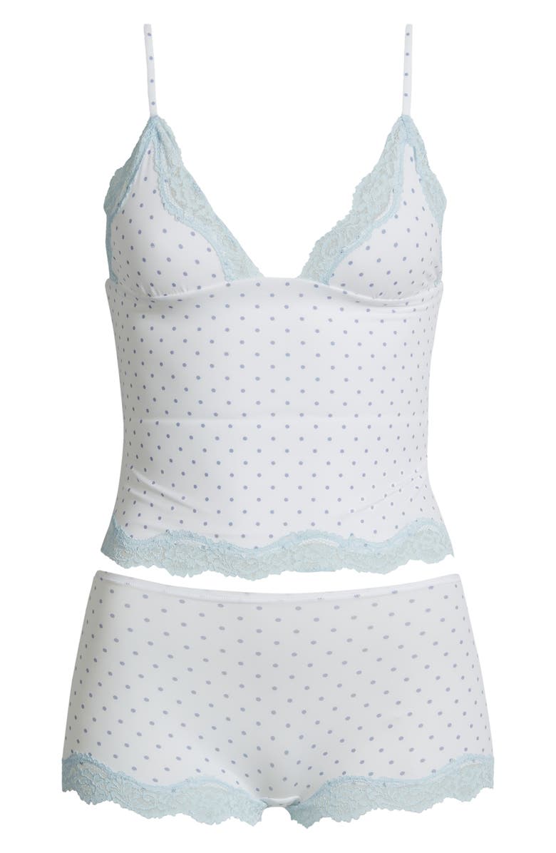 SKIMS Fits Everybody Lace Cami & Boyshorts Set, Alternate, color, Slate Pin Dot Print