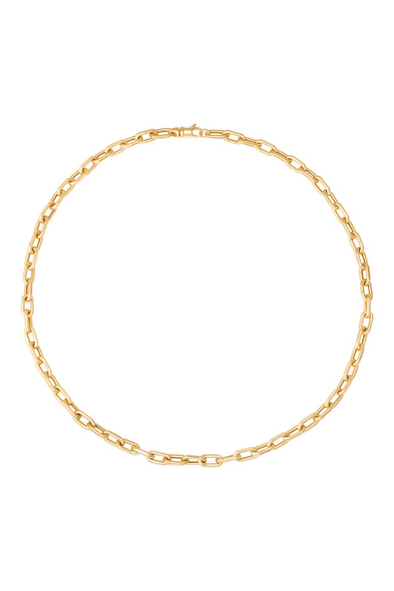 18k Gold Rectangular Link Chain Necklace, Main, color, YELLOW