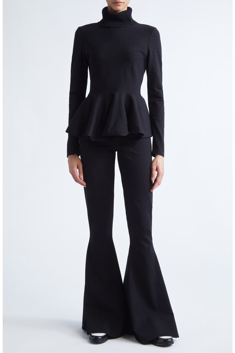 Knit Flare Leg Pants, Alternate, color, BLACK