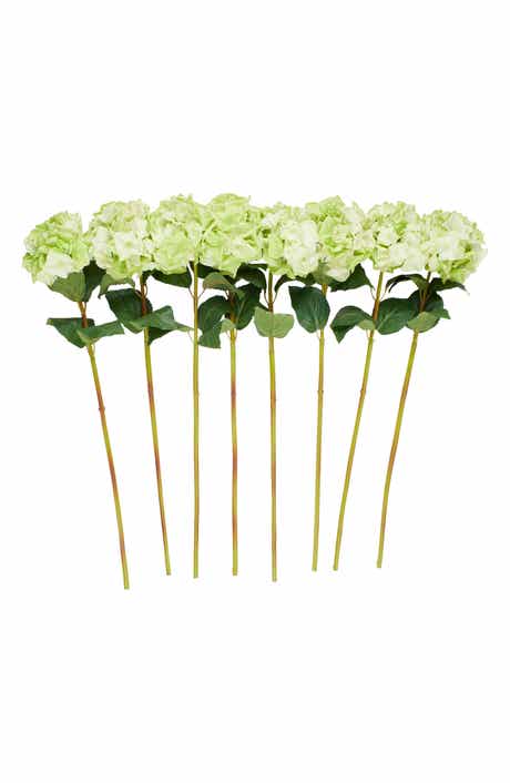 SONOMA SAGE HOME Set of Eight Green Hydrangea Artificial Flowers