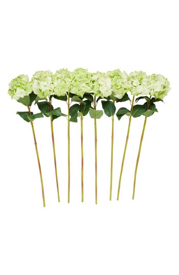 Sonoma Sage Home Set Of Eight Green Hydrangea Artificial Flowers In Green