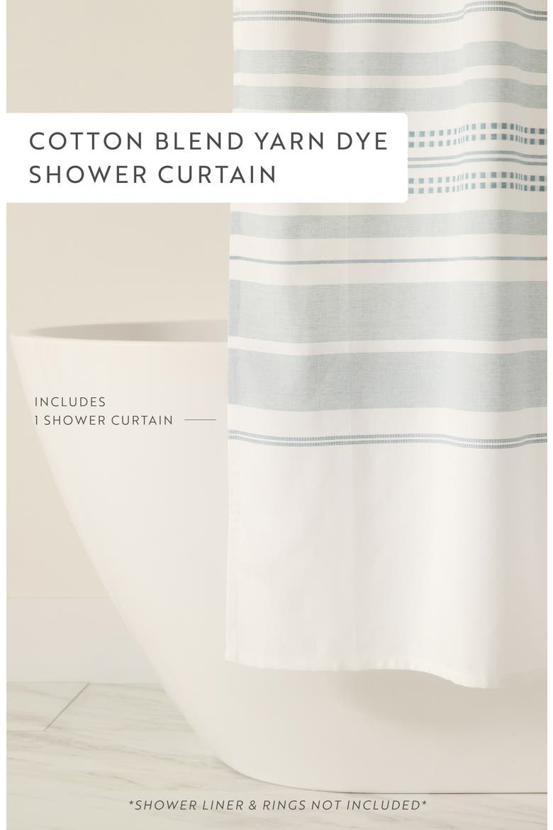 Mixed Stripe Shower Curtain, Alternate, color, PLACEMENT STRIPE LIGHT BLUE