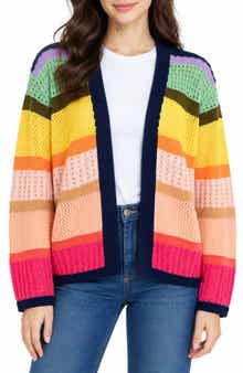 Multicolor Open Knit Cardigan