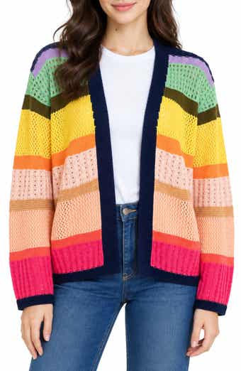 Multicolor Open Knit Cardigan