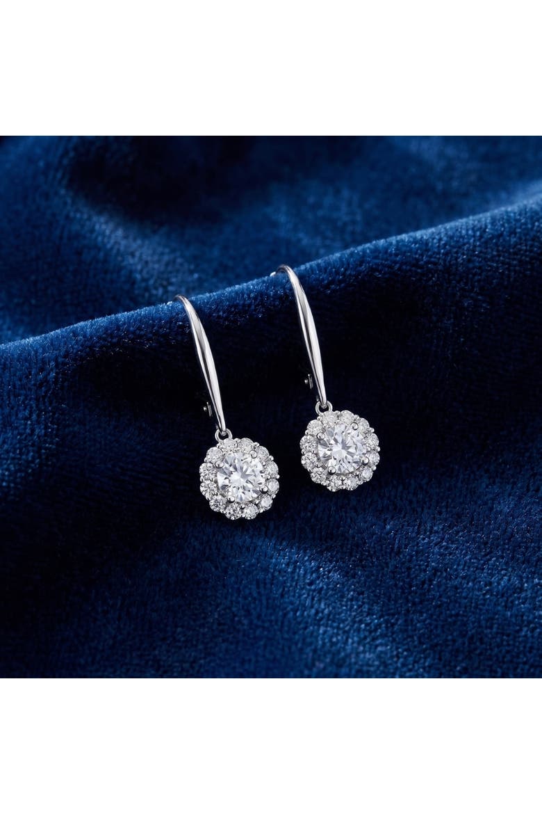 1Ct Diamond Floral Shape Studs Lab Grown Earrings, Alternate, color, Silver