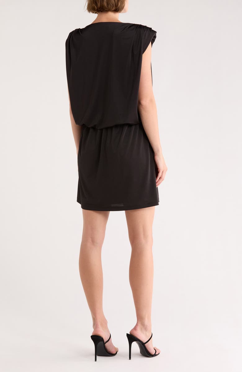 Julia Jordan Shoulder Pleat Minidress, Alternate, color, Black