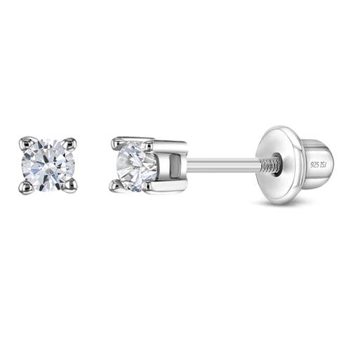 Shop In Season Jewelry My First Solitaire Earrings In Silver