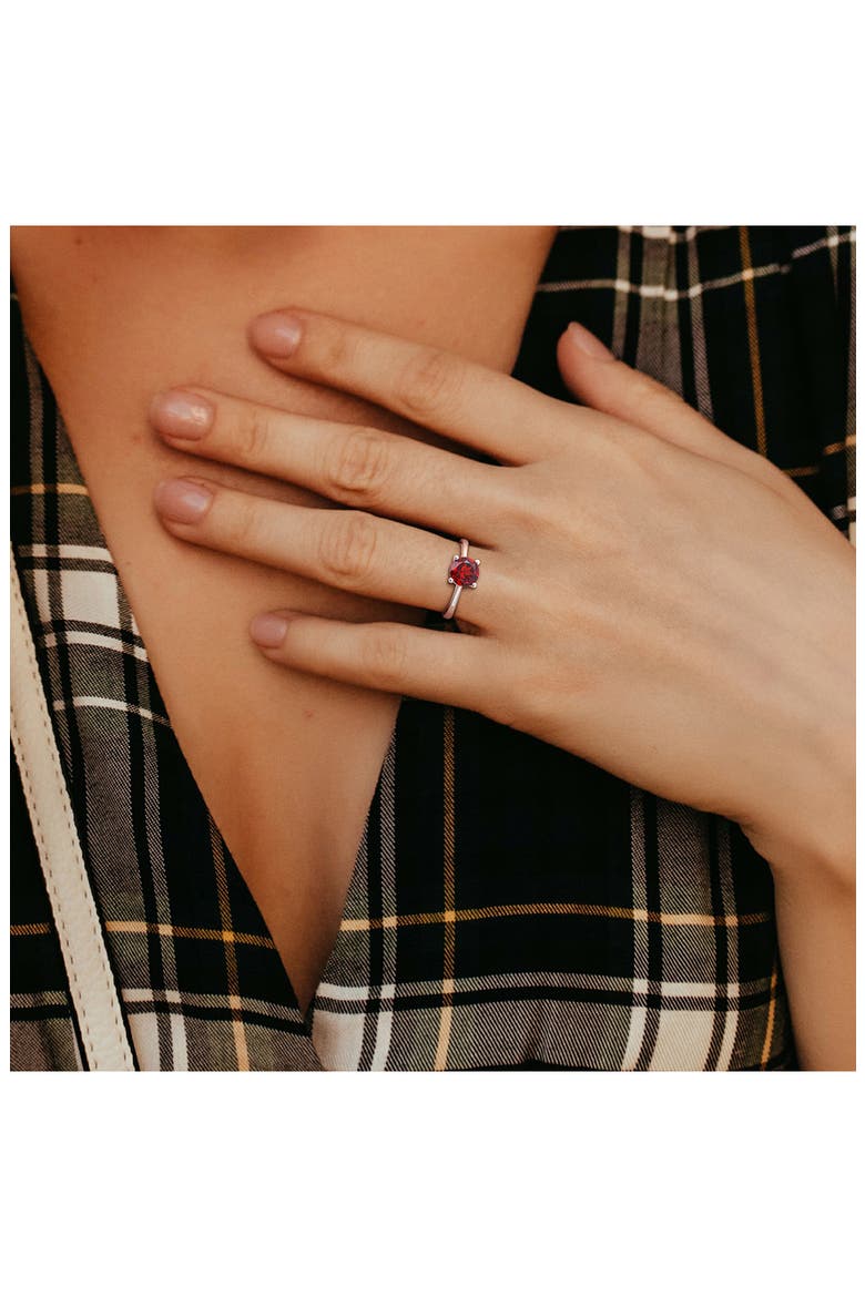 Garnet Solitaire Ring, Alternate, color, RED