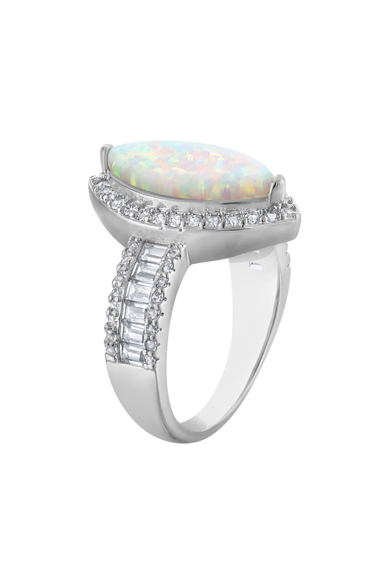 Marquise Lab Created Opal Halo Ring, Alternate, color, WHITE