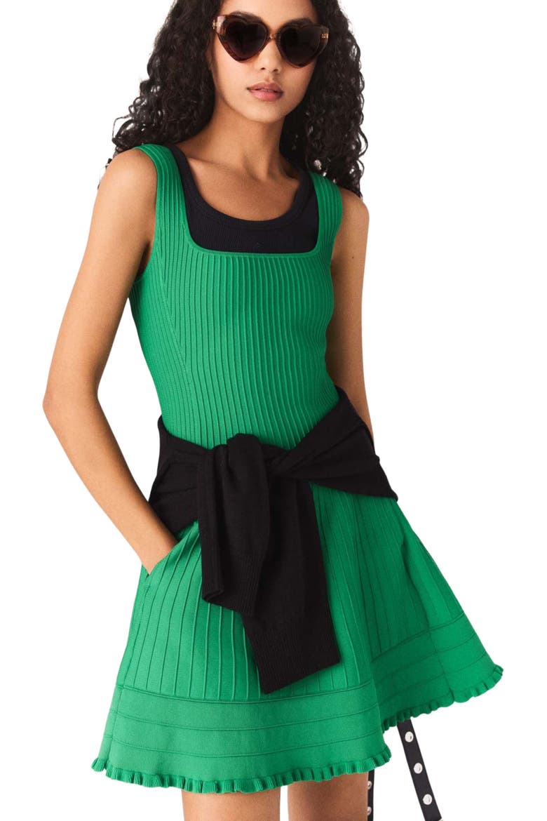 Knit skater dress, Alternate, color, Green