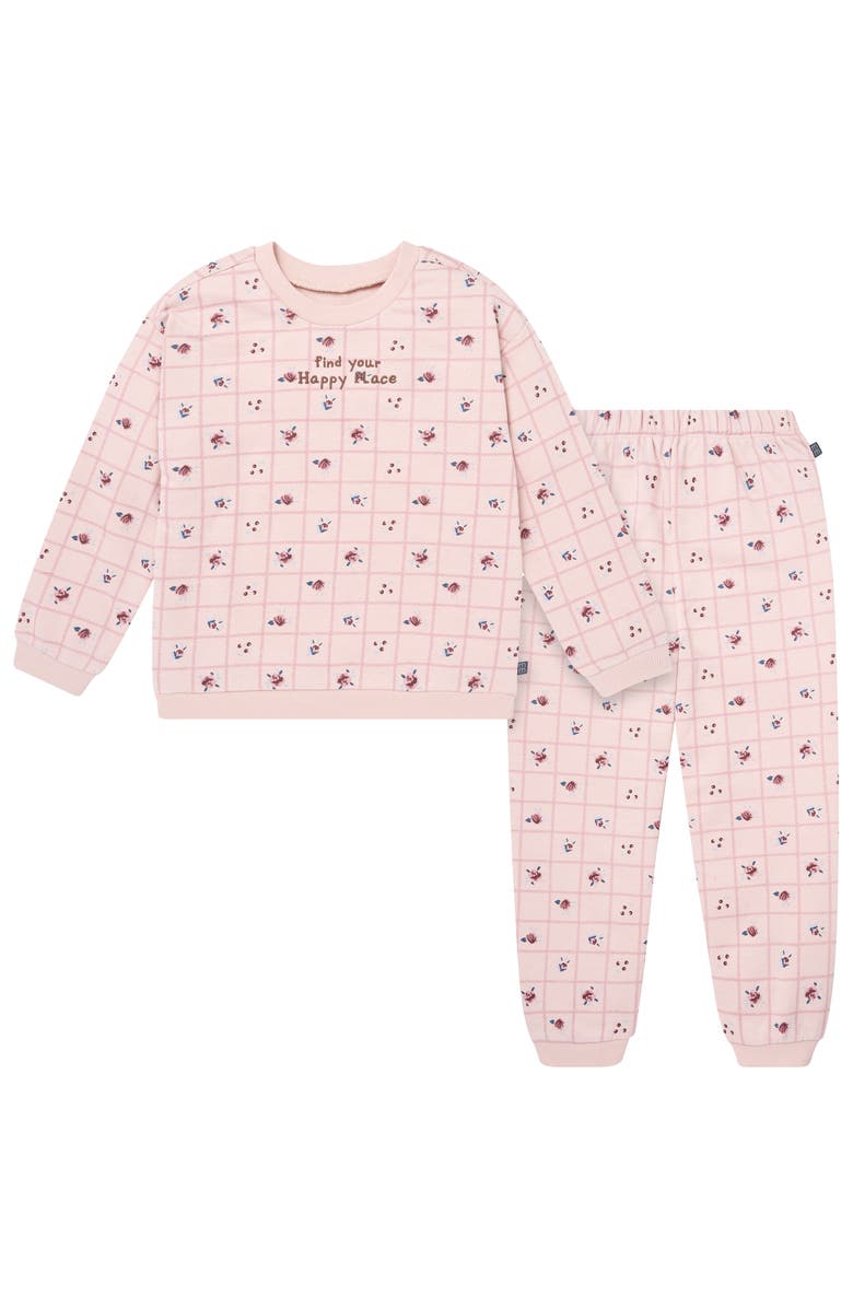 Modern Moments<sup>™</sup> by Gerber Drop Shoulder Sweatshirt and Sweatpant Set, Main, color, Pink Happy Place