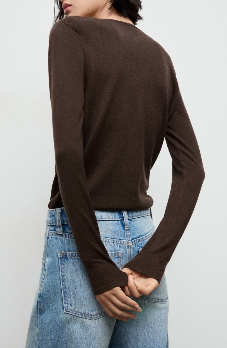 MANGO Cowl Neck Sweater, Alternate, color, Chocolate