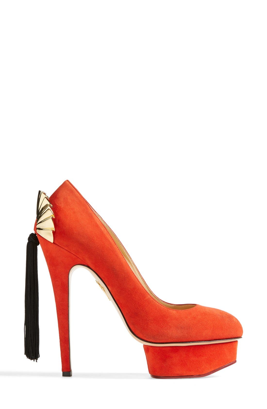 'Fantastic Dolly' Suede Platform Pump, Alternate, color, CHINESE RED