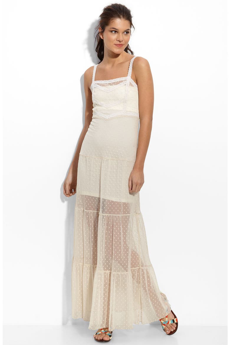 Sheer Maxi Slipdress, Main, color, ANTIQUE