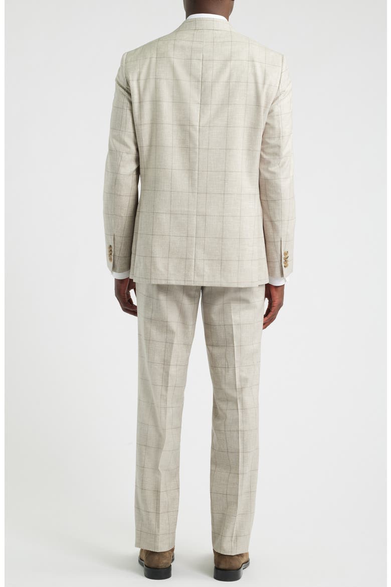 250th Capsule Mason Regular Fit Tan Mélange Windowpane Check Super 150s Wool Suit, Alternate, color, SAND