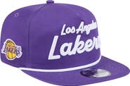 New Era Men's New Era Purple Los Angeles Lakers Team Text Golfer Snapback Hat