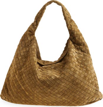 Bottega Veneta Large Hop Intrecciato Suede Hobo Bag | Nordstrom