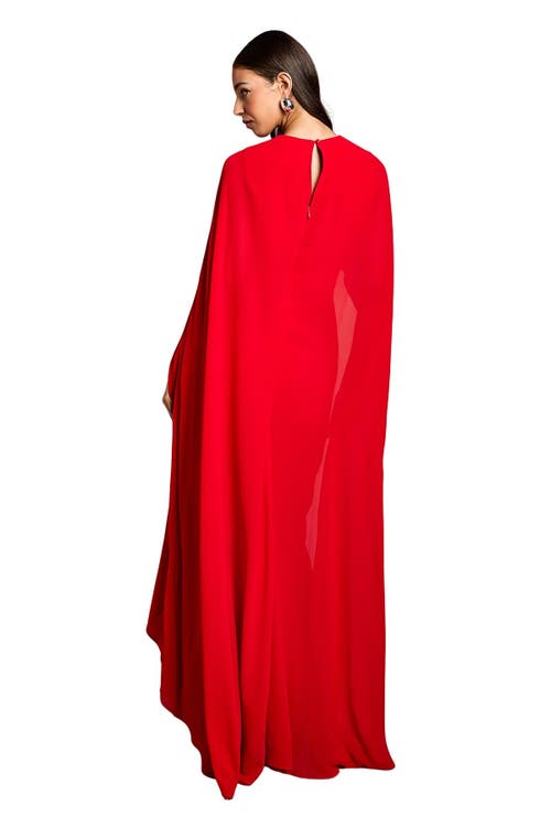 Coast Cape Sleeve Maxi Dress In Red