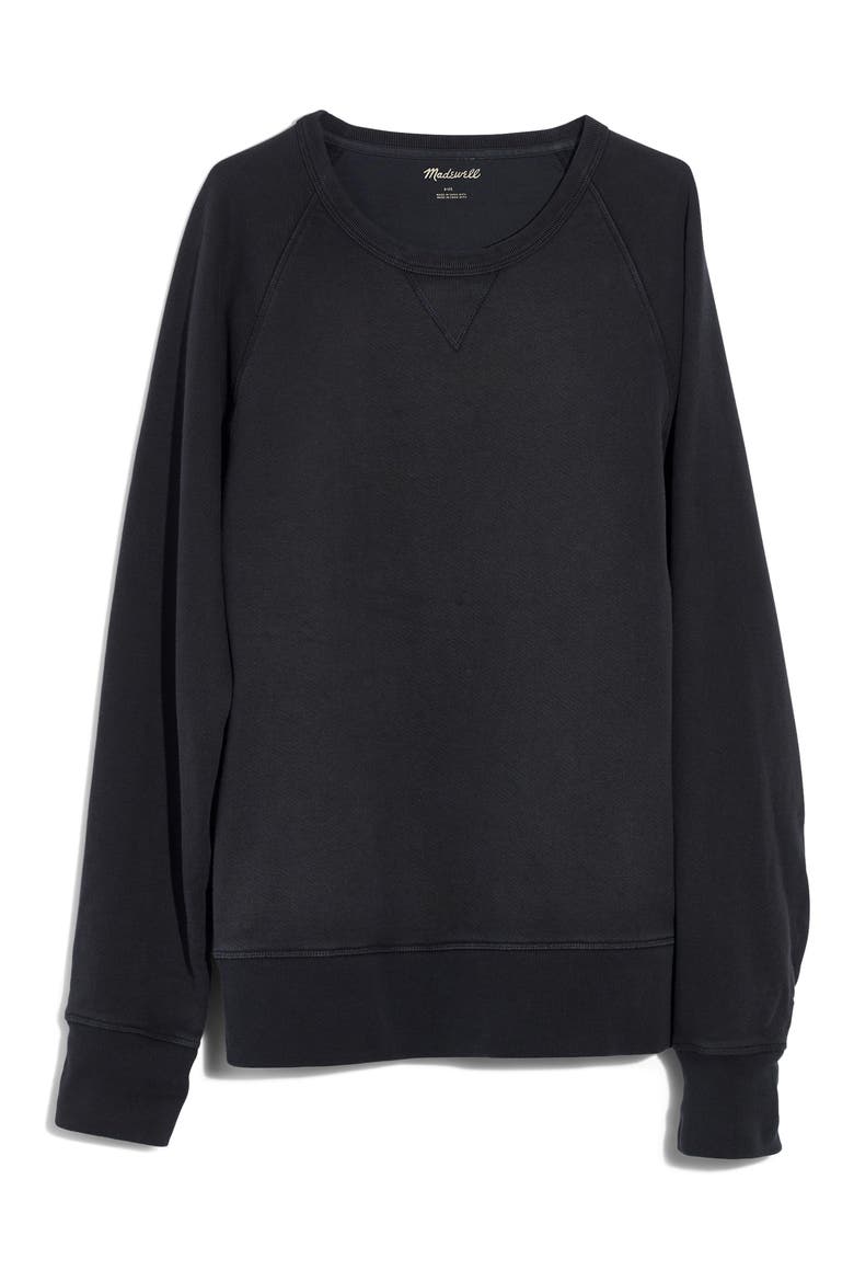 Garment Dyed Crewneck Sweatshirt, Alternate, color, BLACK COAL