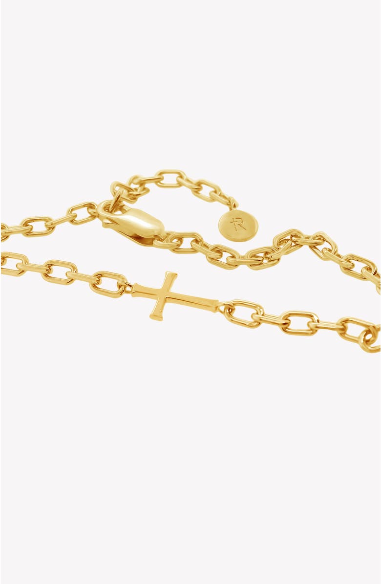 Rizen Jewelry Mini Chain Breaker Cross Necklace, Alternate, color, 18K Gold Plated