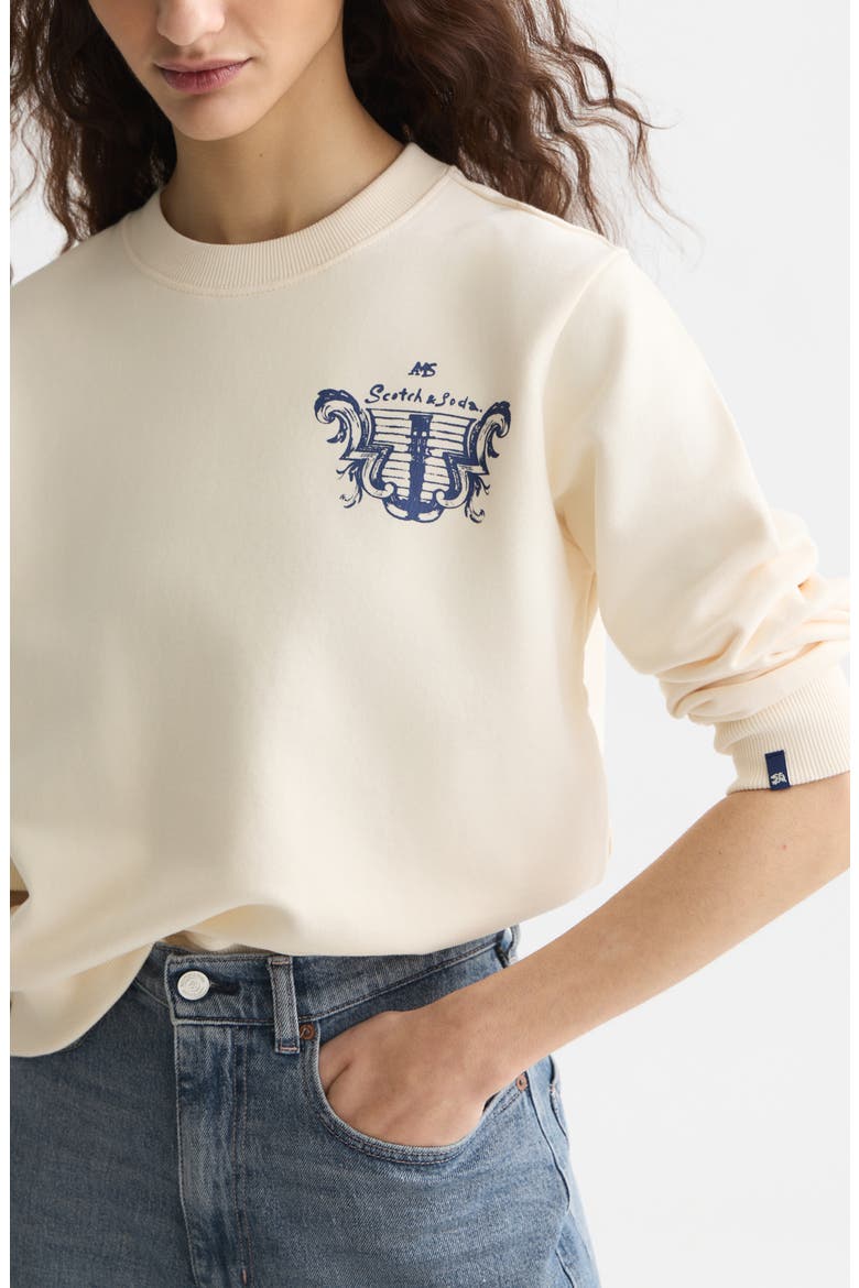 Logo Detail Cotton Sweatshirt, Alternate, color, EGGNOG